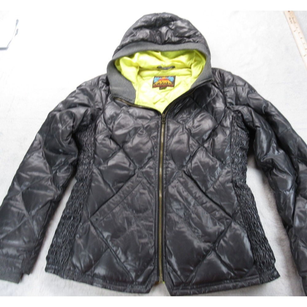Eddie Bauer Down Jacket Womens Small Black 550 Fill Insulated Quilted VTG READ